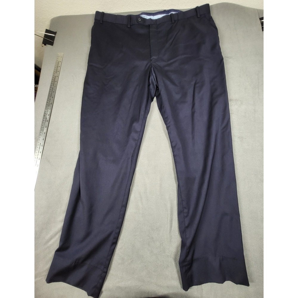 Peter Millar Men's Pants 44x30 Blue Cotton Signature Sateen Chino Flat Front
